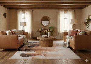 Rustic brown transitional rug for large living rooms